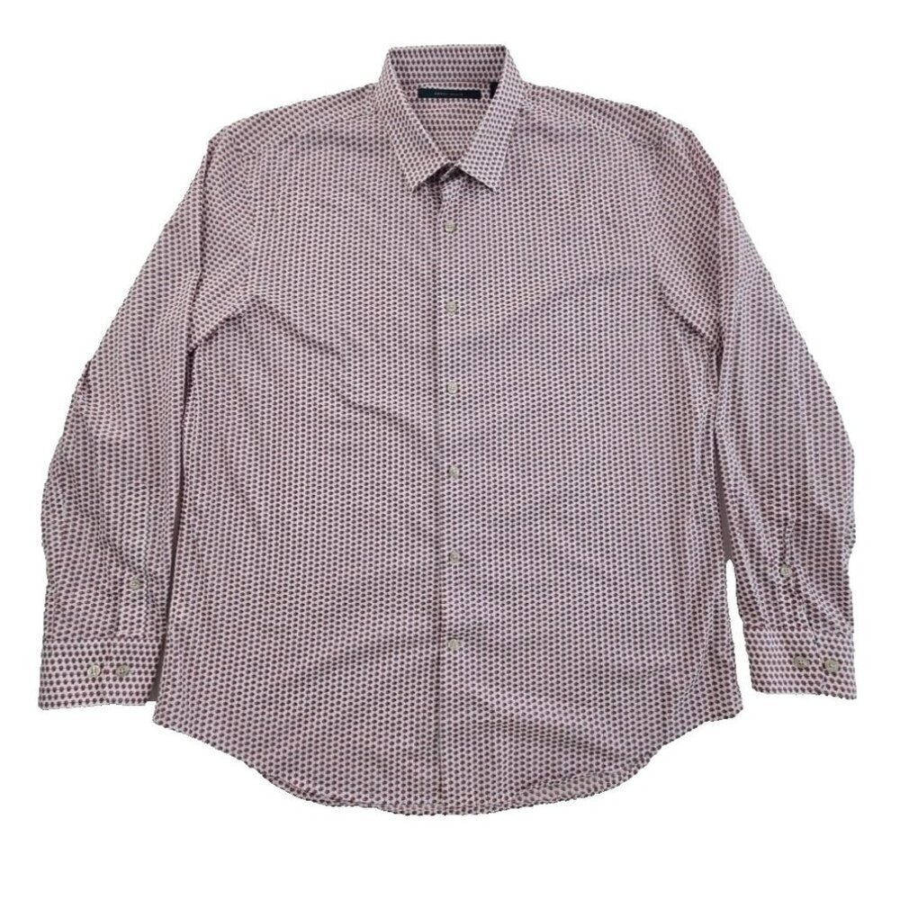 Perry Ellis Cube Shirt Men's XL Red Blue Long Sleeve Button Down EUC Geometric